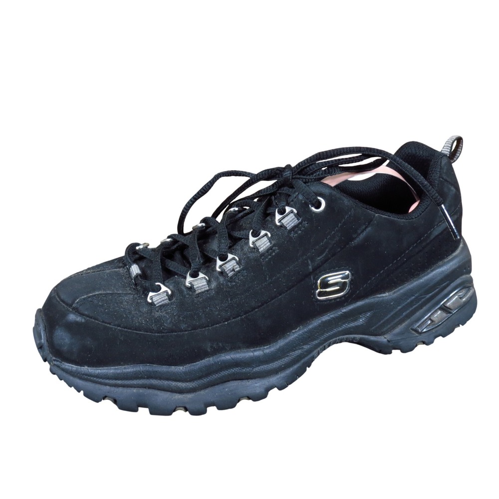 Skechers Sport Premium Women Sneaker Size 8.5 Walking Shoe Black Leather 1718